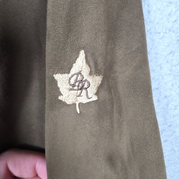 Zero Restriction Sweater Mens Medium Brown 1/4 button Golf Outerwear Suede VTG - Picture 10 of 12